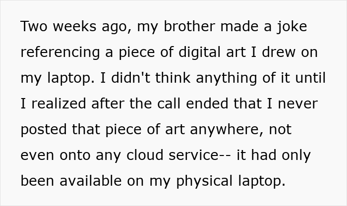 Text about a woman&rsquo;s brother showing stalker tendencies affecting her college, job, and mental health.