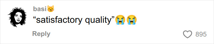 Screenshot of an online comment reading satisfactory quality with crying emojis reacting to a viral Dior handbag listing.