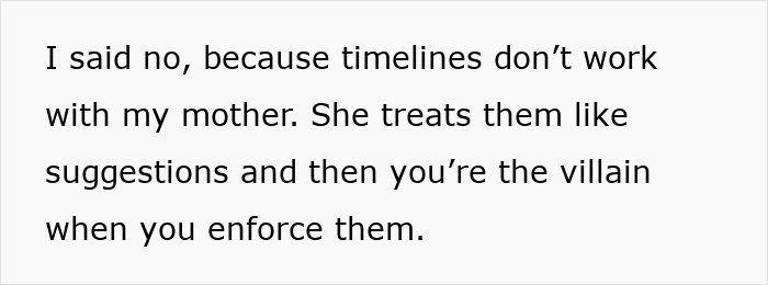 Text on screen showing a son explaining why he said no to religious mom moving in and facing guilt trips and sermons.