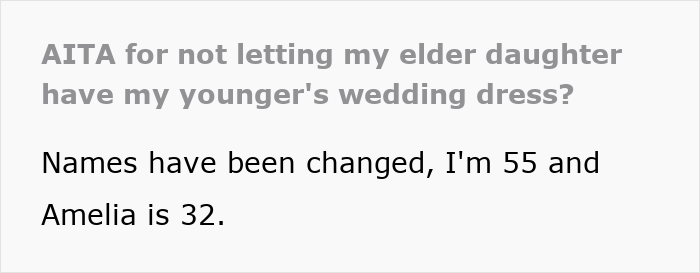 Mom clings to daughter’s wedding dress after losing her, causing older daughter to be mad mom won’t hand it over. Mom clings to daughter’s wedding dress after losing her, causing older daughter to be mad mom won’t hand it over.