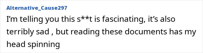 Text post expressing fascination and sadness about reading documents related to disturbing new details in victim autopsy reports. Text post expressing fascination and sadness about reading documents related to disturbing new details in victim autopsy reports.