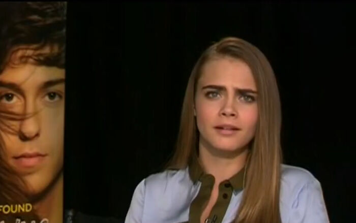 Actress giving a savage response during an interview, reacting to an annoying or invasive question from the interviewer.