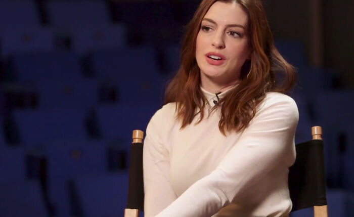 Actress in white top giving a savage response during an interview about annoying or invasive questions.