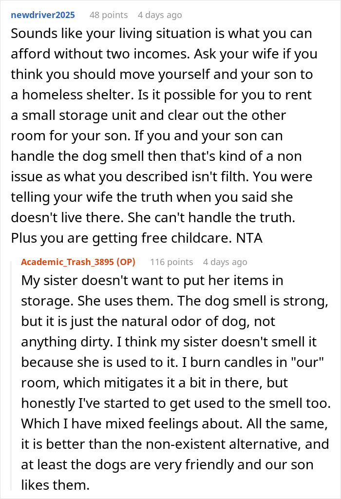 Screenshot of a Reddit conversation about a woman complaining about her sister-in-law despite living with her for free. Screenshot of a Reddit conversation about a woman complaining about her sister-in-law despite living with her for free.