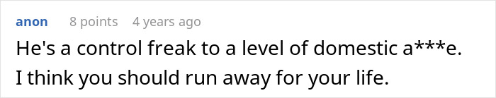 Screenshot of a comment discussing boyfriend fears of golddiggers and views on cooking as a sign of loyalty.