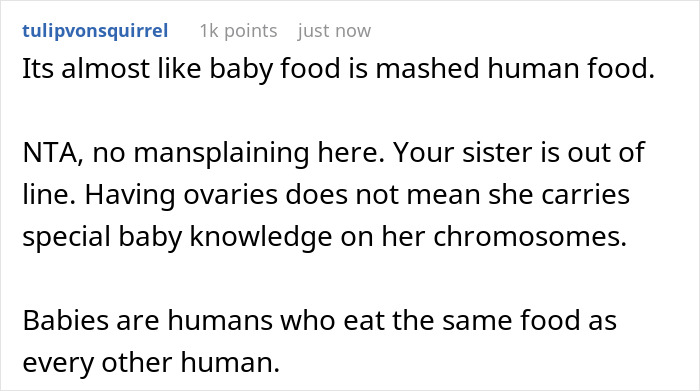 Childless Sis Keeps Lecturing Man About Baby Food, Livid When He &ldquo;Mansplains&rdquo; Breastfeeding To Her