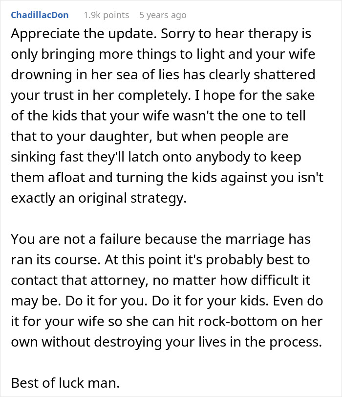 Comment discussing husband&rsquo;s trust issues and marriage struggles related to wife agreeing to open marriage and reconnecting with ex.