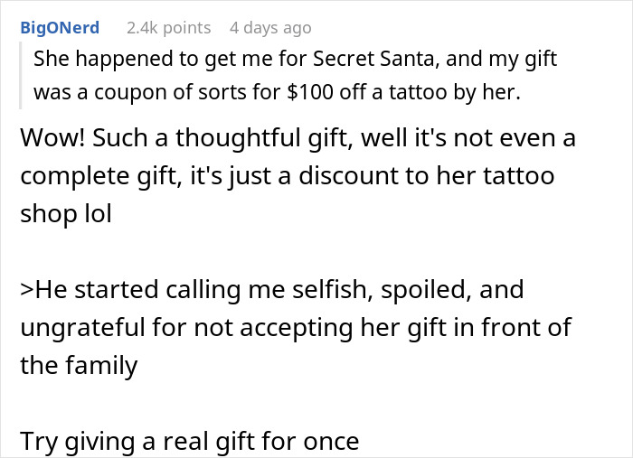 &ldquo;Ultimate Narcissist&rdquo;: Woman Gives $100 Off A Tattoo Made By Her As Gift, Mad As SIL Won&rsquo;t Use It