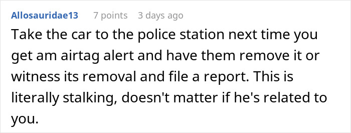 Man upset his 27-year-old son won&rsquo;t let him track his car with an AirTag claiming safety concerns.
