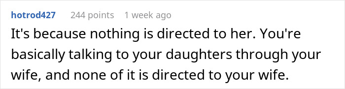Comment on internet forum discussing husband's note to wife, highlighting misunderstanding and wife's reaction.