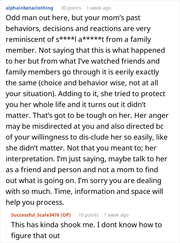 Reddit conversation discussing a woman discovering she&rsquo;s engaged to her first cousin after a shocking family Christmas.