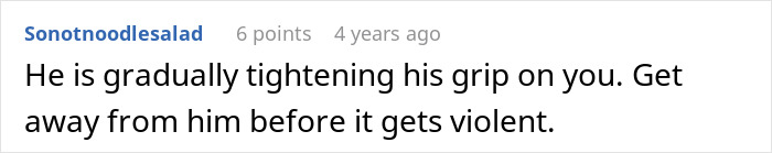 Comment about boyfriend fears golddiggers and relationship concerns posted on a social media platform.