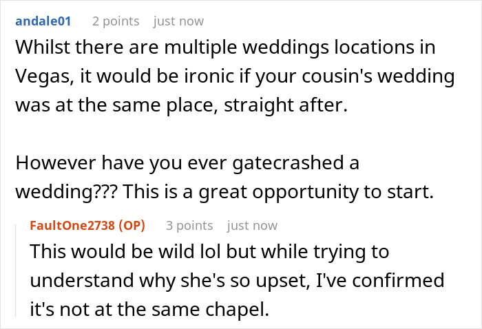 Discussion about a cousin booking the same wedding date, sparking a family conflict over date ownership claims. Discussion about a cousin booking the same wedding date, sparking a family conflict over date ownership claims.