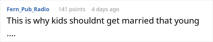 Screenshot of a Reddit comment discussing a husband&rsquo;s reaction to his wife&rsquo;s response to his weird behavior at dinner.