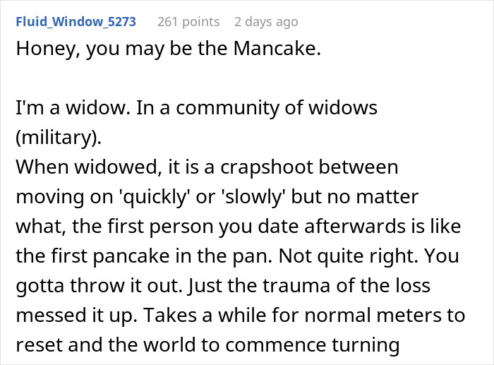 Woman gets a brutal reality check after asking widower boyfriend to remove his wedding ring during conversation.