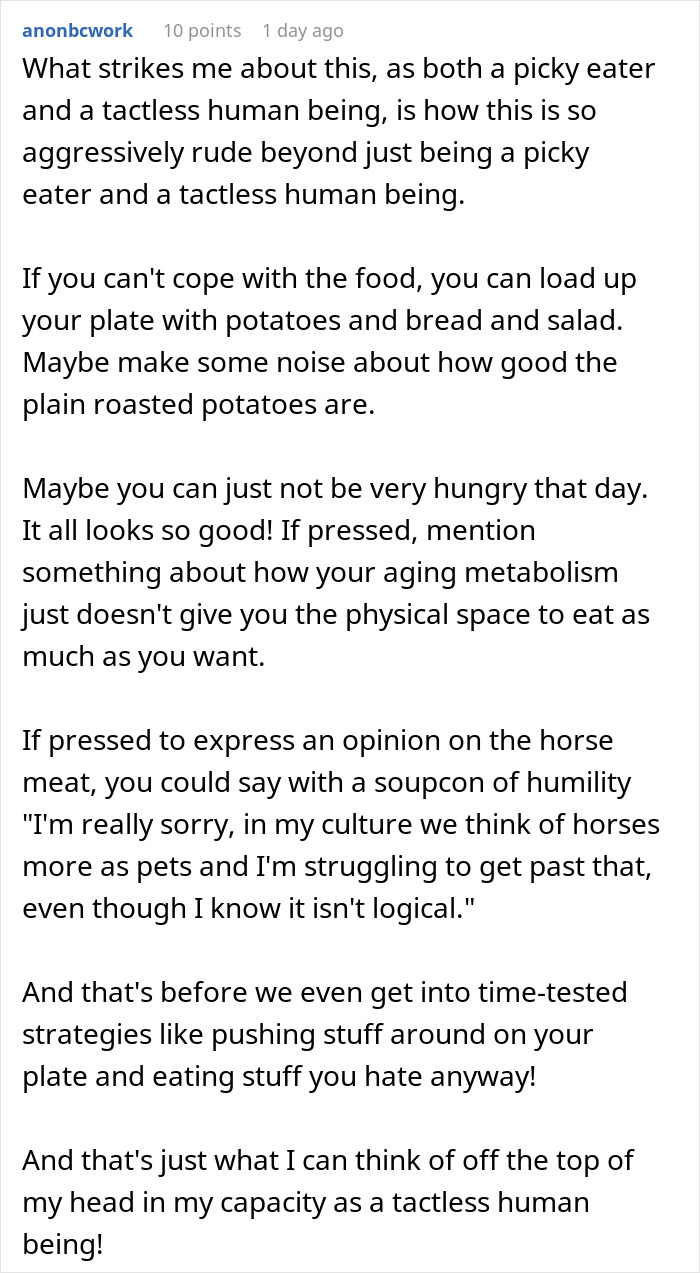 Person making faces and throwing a fit after receiving traditional gross food instead of American dishes at a table. Person making faces and throwing a fit after receiving traditional gross food instead of American dishes at a table.