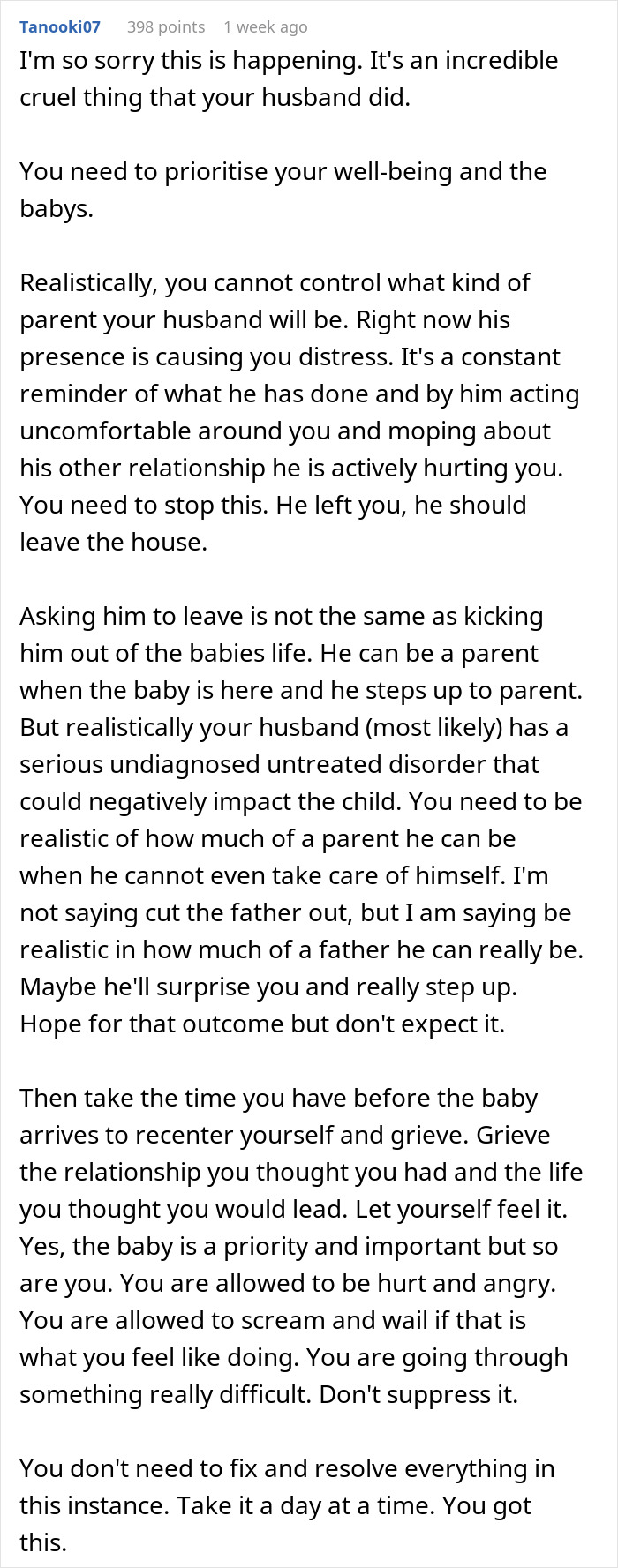 Text advice about coping with co-parenting challenges when a bipolar guy leaves his very pregnant wife for a young lover. Text advice about coping with co-parenting challenges when a bipolar guy leaves his very pregnant wife for a young lover.