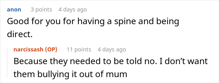 Screenshot of a forum discussion about estranged relatives demanding wedding access and setting boundaries firmly.