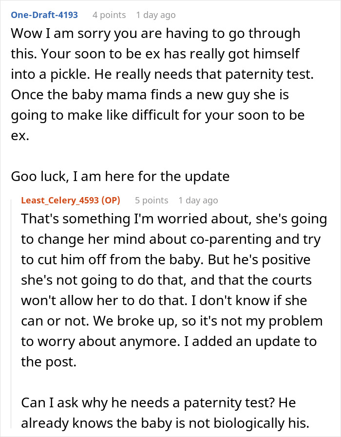 Reddit discussion about man stepping up for pregnant ex, offering to raise baby while girlfriend walks away from the mess.