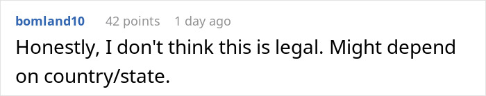 Screenshot of an online comment discussing the legality of a situation involving a mom&rsquo;s rage after teacher ignores daughter&rsquo;s emergency.