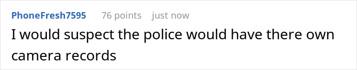 Comment about police camera records on a phone screen related to aunt camera family parole discussion. Comment about police camera records on a phone screen related to aunt camera family parole discussion.