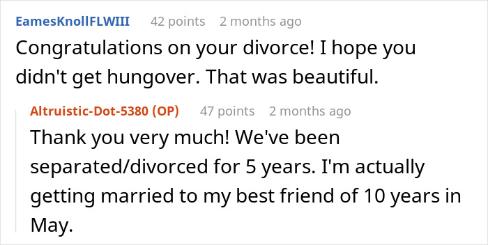 Screenshot of a Reddit conversation where a woman proves husband's family are lying snobs with a simple switch.