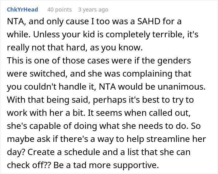 Man Annoyed After Wife Struggles With Being SAHM For 3YO, As He Did It For 25 Years With 4 Kids