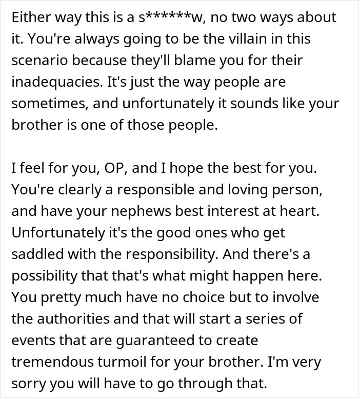 Mom of 6 stressed and overwhelmed while babysitting nephew, facing brother blocking her number in family conflict.