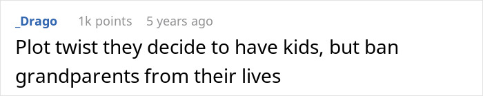 Comment on reddit discussing a couple whose parents try to guilt-trip them into having kids and threaten disinheritance.