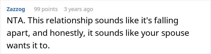 Screenshot of an online comment discussing relationship struggles involving a working wife and a man-child husband. - 19