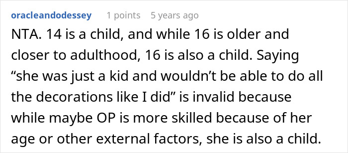 Screenshot of a forum comment discussing a teen accused of crushing half-sister&rsquo;s Christmas hopes by refusal.