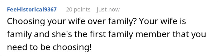 Commenter responding to a family dispute about adult son refusing religious mom&rsquo;s moving in, discussing family priorities and guilt.