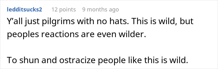 Screenshot of an online comment discussing reactions to a man feeling torn between his husband and mother-in-law.