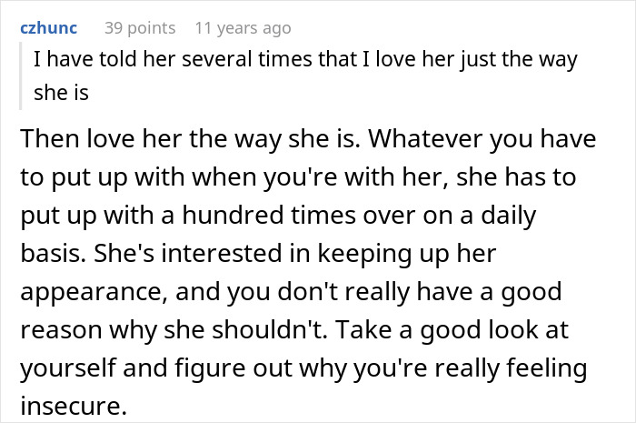 Alt text: Reddit comment discussing relationship struggles related to princess syndrome and emotional insecurities from a past breakup.