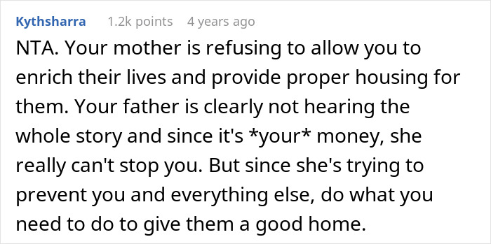 Comment about teen trying to give gifted chinchillas a proper life as mom refuses to settle for less.