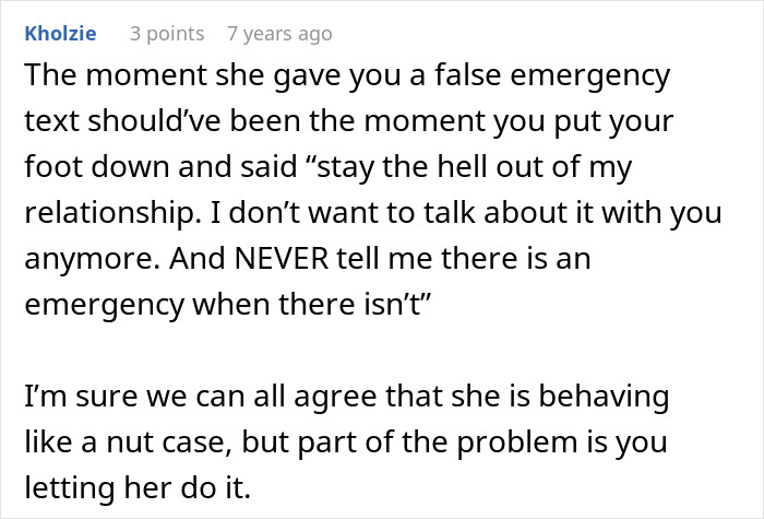 Text conversation showing a woman fabricating cheating evidence to convince friend to dump boyfriend, plan backfires.