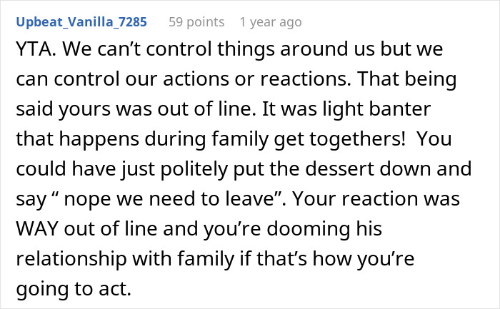Screenshot of an online comment discussing a SIL holding a couple hostage at dinner and threatening to destroy car with food.