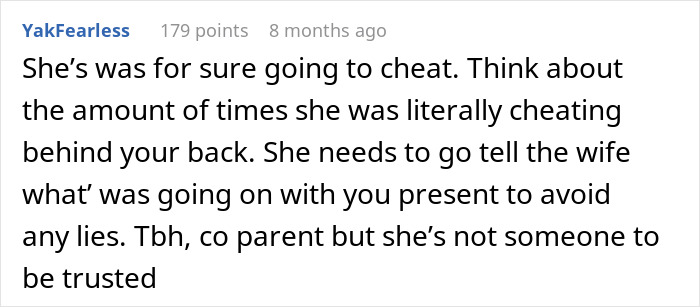 Comment discussing a man debating divorce due to his wife's validation seeking and its impact on their lives. - 59