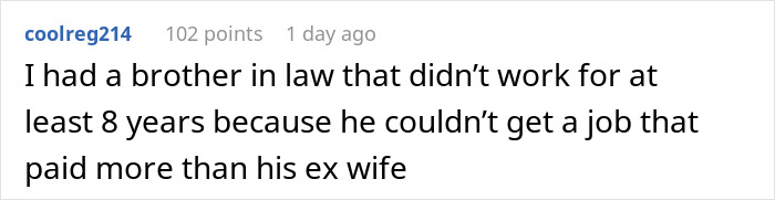 Screenshot of Reddit comment about an unemployed guy not working for eight years, user coolreg214 text post