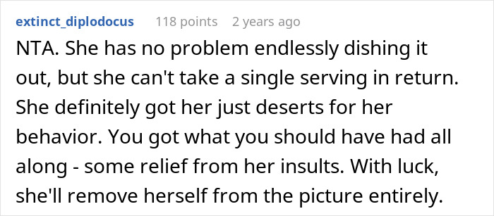 Text post discussing a lady insulting SIL&rsquo;s hubby and becoming tongue-tied when called out on indiscretions.