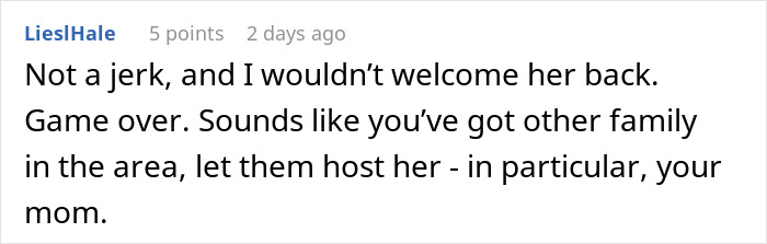 Screenshot of a Reddit comment discussing a woman involved in stealing a 5-year-old niece&rsquo;s skirt and lying about it.