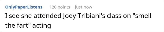 Screenshot of Reddit comment referencing Rihanna distorted lingerie photos, user jokes about Joey Tribbiani acting class