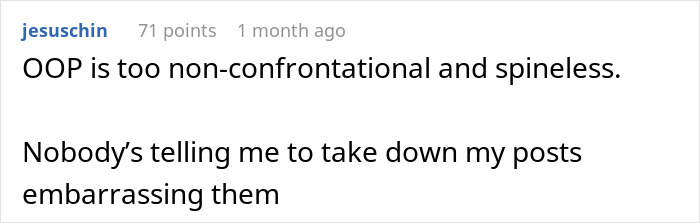 Screenshot of an online comment discussing neighbors secretly using a family&rsquo;s backyard despite complaints.