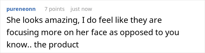 Reddit screenshot with a comment about Rihanna distorted lingerie photos noting focus on her face rather than the product