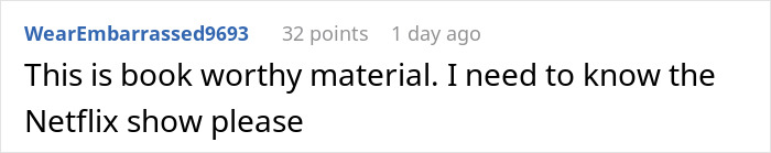 Comment on a social platform expressing interest in a Netflix show about a guy getting added to a random family group chat.