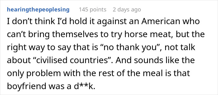 Man making faces and throwing a fit after receiving traditional gross food instead of American dishes. Man making faces and throwing a fit after receiving traditional gross food instead of American dishes.