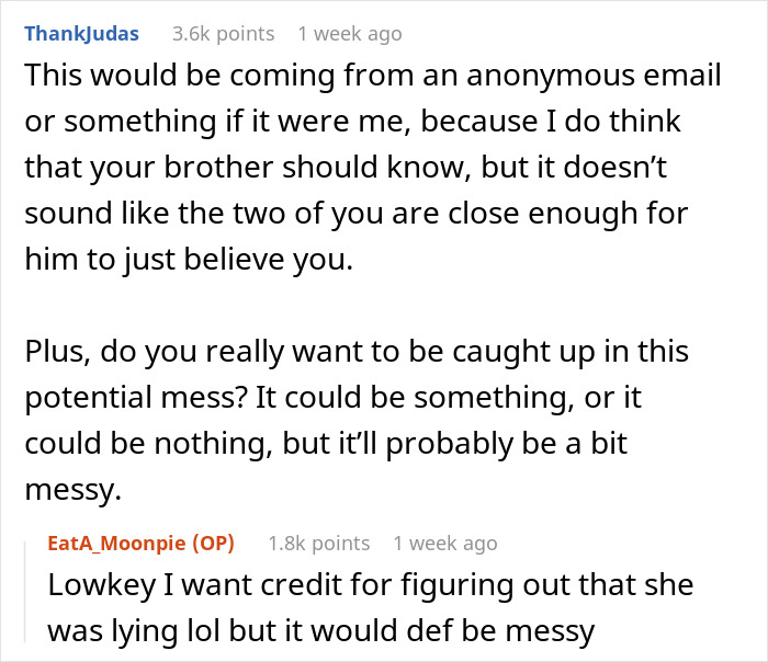 Alt text: Screenshot of a forum discussion about a Venmo search revealing a fianc&eacute;e&rsquo;s fabricated past and widow status.