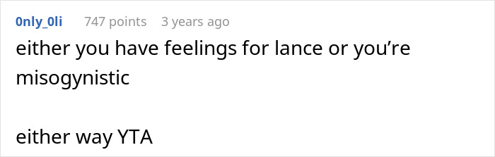 Screenshot of an online comment discussing a woman&rsquo;s nasty comment backfiring with a focus on misogyny and relationship dynamics.