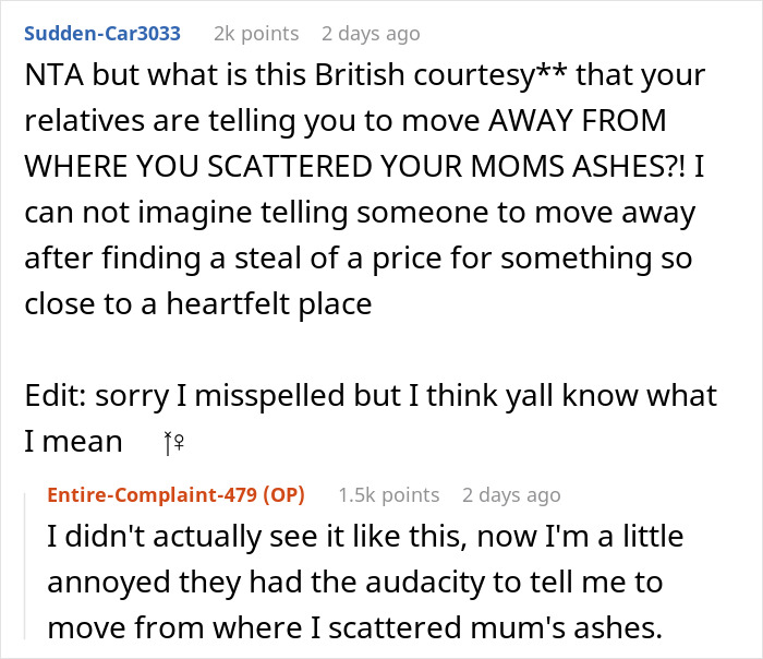 Reddit conversation about man accidentally moving next door to former friend causing conflict and demand to leave.