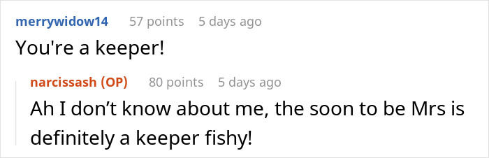 Screenshot of a social media conversation about estranged relatives demanding access to a wedding they were never invited to.